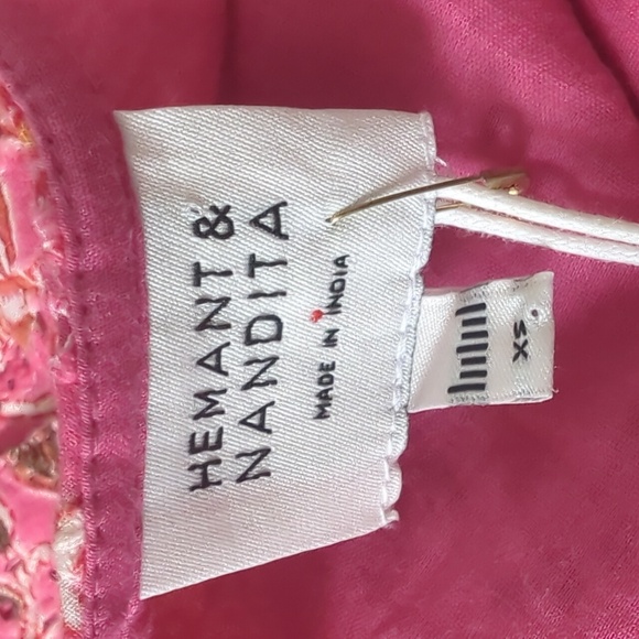 NWT Hemant & Nandita Tulip Nara Short One Shoulder Dress in Tulip Pink l XS - Picture 5 of 5